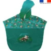 Kit poncho de bain vert motif singe dormeur - Création Stillistic
