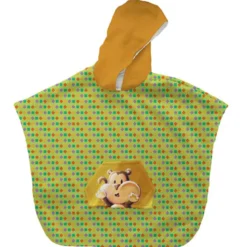 Kit poncho de bain vert motif Singe Lou-Stick - Création Stillistic