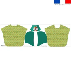 Kit poncho de bain vert motif Tigre Lou-Stick - Création Stillistic