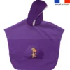 Kit poncho de bain violet motif bébé girafe - Création Stillistic