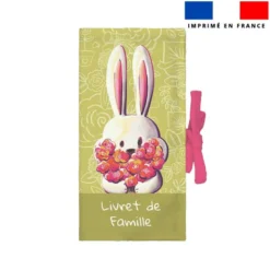 Kit protège livret de famille motif lapin printanier - Création Stillistic