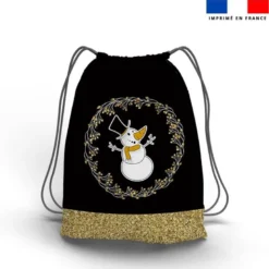 Kit sac à dos coulissant de noel motif noel or