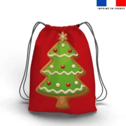 Kit sac à dos coulissant de noel motif pain d'épice