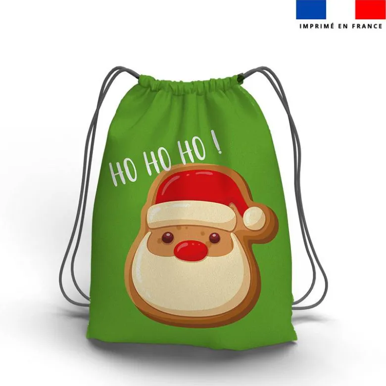 Kit sac à dos coulissant de noel motif pain d'épice