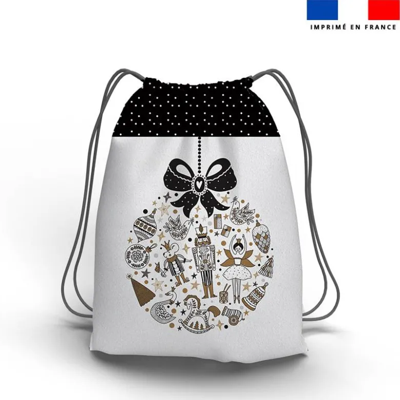 Kit sac à dos coulissant de noel motif casse-noisette