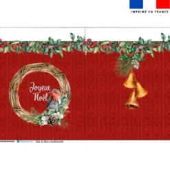 Kit sac à dos coulissant de noel motif couronne de Noel