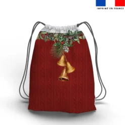 Kit sac à dos coulissant de noel motif couronne de Noel