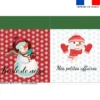 Kit sac à dos coulissant de noel motif noel rouge et vert