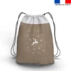 Kit sac à dos coulissant de noël motif joyeux noel effet toile de jute