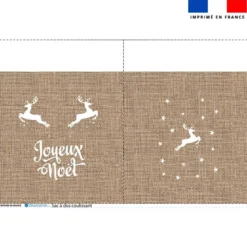 Kit sac à dos coulissant de noël motif joyeux noel effet toile de jute