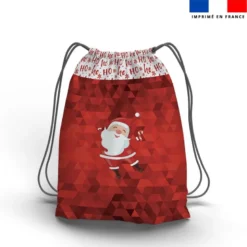 Kit sac à dos coulissant de noël motif père noël rouge