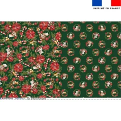Kit sac à dos coulissant motif animaux couronne de noel vert - Création Stillistic