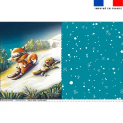 Kit sac à dos coulissant motif animaux ski - Création Stillistic