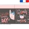 Kit sac à dos coulissant motif animaux pastel