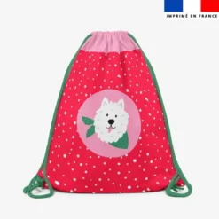 Kit sac à dos coulissant motif chien de Noel