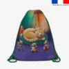 Kit sac à dos coulissant motif chat et souris de noel - Création Stillistic