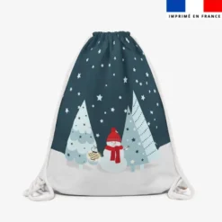 Kit sac à dos coulissant motif lutin de Noël