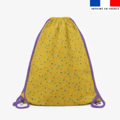 Kit sac à dos coulissant motif mini poule et oeufs de Pâques jaune - Création Stillistic