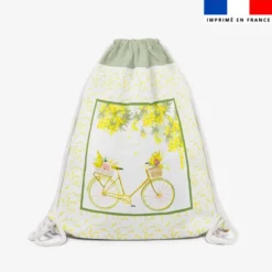 Kit sac à dos coulissant motif mimosa mamie en Or