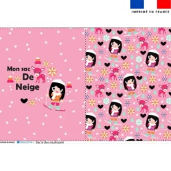 Kit sac à dos coulissant motif mon sac de neige