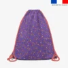 Kit sac à dos coulissant motif mini poule et oeufs de Pâques violet - Création Stillistic