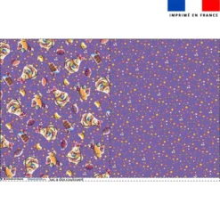 Kit sac à dos coulissant motif mini poule et oeufs de Pâques violet - Création Stillistic