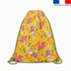Kit sac à dos coulissant motif mini lapin printanier jaune et vert - Création Stillistic