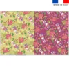 Kit sac à dos coulissant motif mini lapin printanier vert et framboise - Création Stillistic