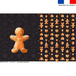 Kit sac à dos coulissant motif Noël bonhomme pain d'épices - Création Stillistic