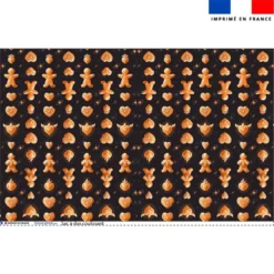 Kit sac à dos coulissant motif Noël pain d'épices - Création Stillistic
