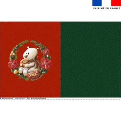 Kit sac à dos coulissant motif Ours couronne de Noël - Création Stillistic