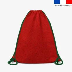 Kit sac à dos coulissant motif Panthère couronne de Noël - Création Stillistic
