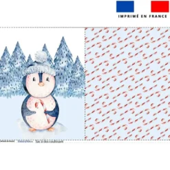Kit sac à dos coulissant motif pingouin en hiver