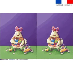Kit sac à dos coulissant motif poule et oeufs de Pâques - Création Stillistic