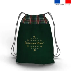 Kit sac à dos coulissant motif renne doré