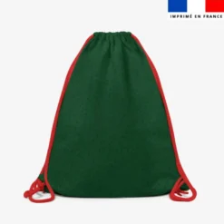 Kit sac à dos coulissant motif Renne couronne de Noël - Création Stillistic