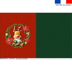 Kit sac à dos coulissant motif Renne couronne de Noël - Création Stillistic