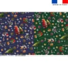 Kit sac à dos coulissant motif souris de noel bleu et vert - Création Stillistic