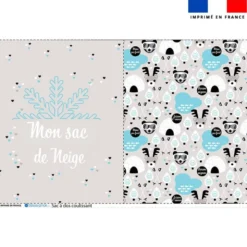 Kit sac à dos coulissant motif sac de neige