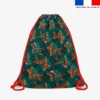 Kit sac à dos coulissant motif Teckel renne de Noël - Création Stillistic