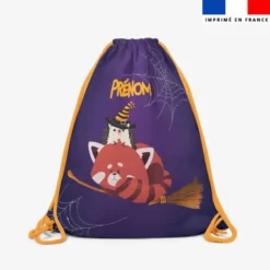 Kit sac à dos coulissant personnalisé - Panda roux Halloween