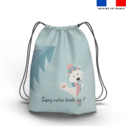 Kit sac à dos coulissant personnalisé - Ours polaire