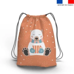 Kit sac à dos coulissant personnalisé - Ours polaire