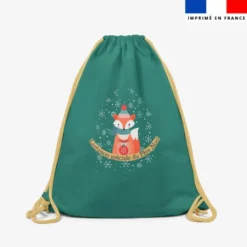 Kit sac à dos coulissant personnalisé - Noël renard