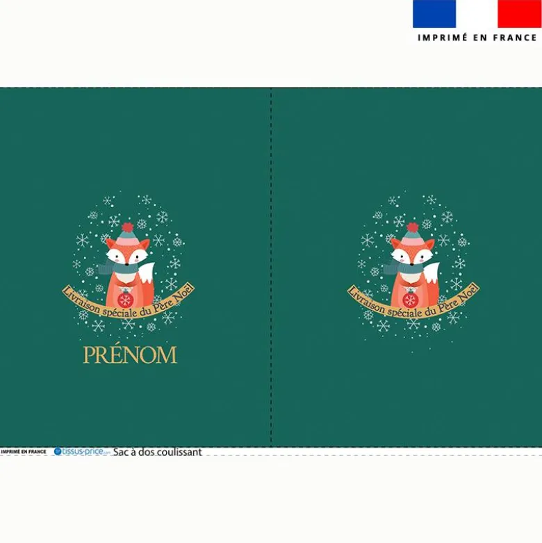 Kit sac à dos coulissant personnalisé - Noël renard