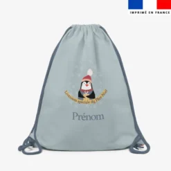 Kit sac à dos coulissant personnalisé - Noël pingouin