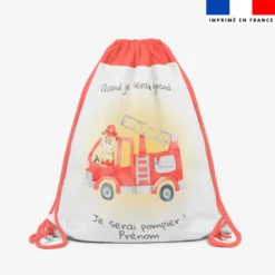 Kit sac à dos coulissant personnalisé - Animaux pompiers