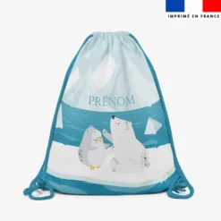 Kit sac à dos coulissant personnalisé - Animaux marins pôle nord