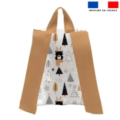 Kit sac à dos enfant motif animaux hiver