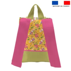 Kit sac à dos enfant motif lapin printanier jaune - Création Stillistic